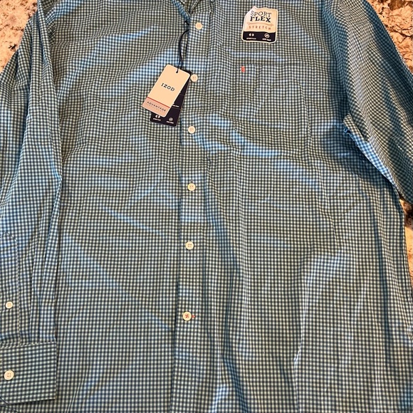 2 NEW XL Izod Mens Button Shirts Blue Stretch Sport Flex Long Sleeve Heritage - Picture 2 of 15
